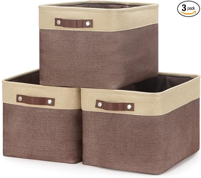 HNZIGE Large Fabric Storage Bins Canvas Baskets by HNZIGE