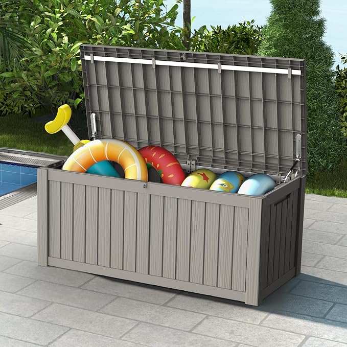 Mars Villa 119 Gallon Outdoor Storage Box Waterproof, Large Resin Deck Box - Image 2