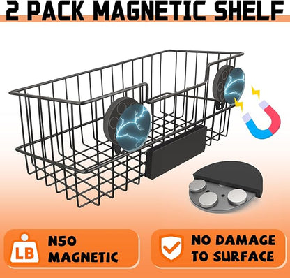 ULIBERMAGNET Magnetic Baskets, Large Capacity Metal Wire Mesh Basket Holder - Image 5