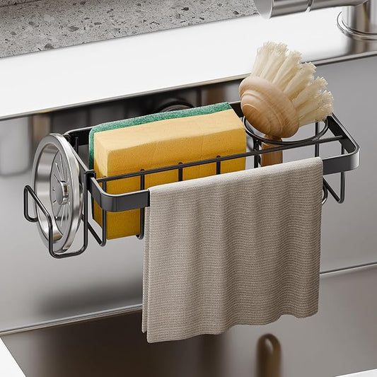 TAILI Sponge Holder with Strong Suction Cup, 4-in-1 Rustproof Sink Organizer by TAILI