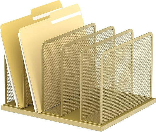 Kuntine.B Desk File Organizer Upright Mesh Desktop Organizer File Sorter Office by KuntineB