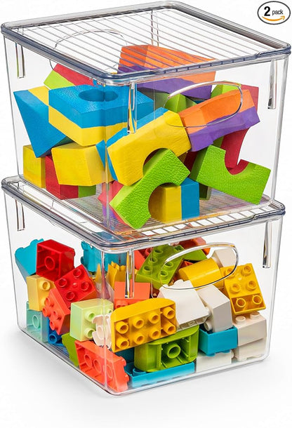Sorbus Medium Clear Plastic Storage Bins by Sorbus