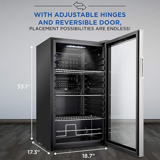 Ivation 126 Can Beverage Refrigerator | Freestanding Ultra Cool Mini Drink - Image 4