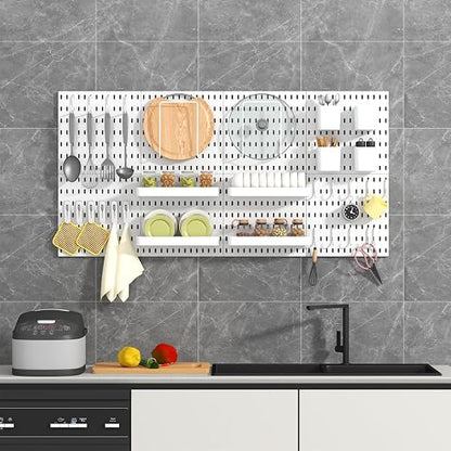 Pegboard Combination Kit, 8 Peg Boards and 30 Accessories Modular Hanging Black - Image 7