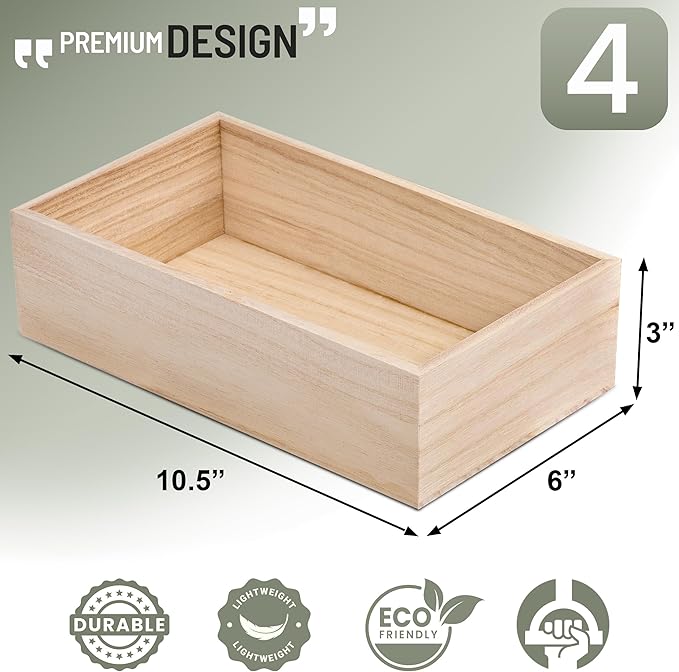 Sorbus Unfinished Wood Crates - Image 6