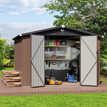 Metal Storage Shed, 10x8 Outdoor Storage Building, Large Backyard Sheds by Sannwsg