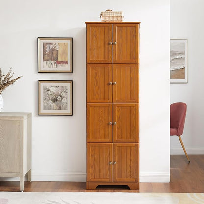 72" Tall Farmhouse Storage Cabinet, 4 Tier Kitchen Pantry Cabinet - Image 6