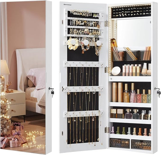 SONGMICS Mirror Jewelry Cabinet Armoire Organizer, Wall or Door Mount Storage by SONGMICSbySONGMICSHOME