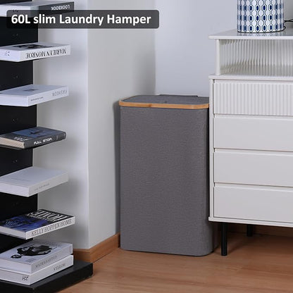 Slim Laundry Basket, 60L Laundry Hamper - Image 4