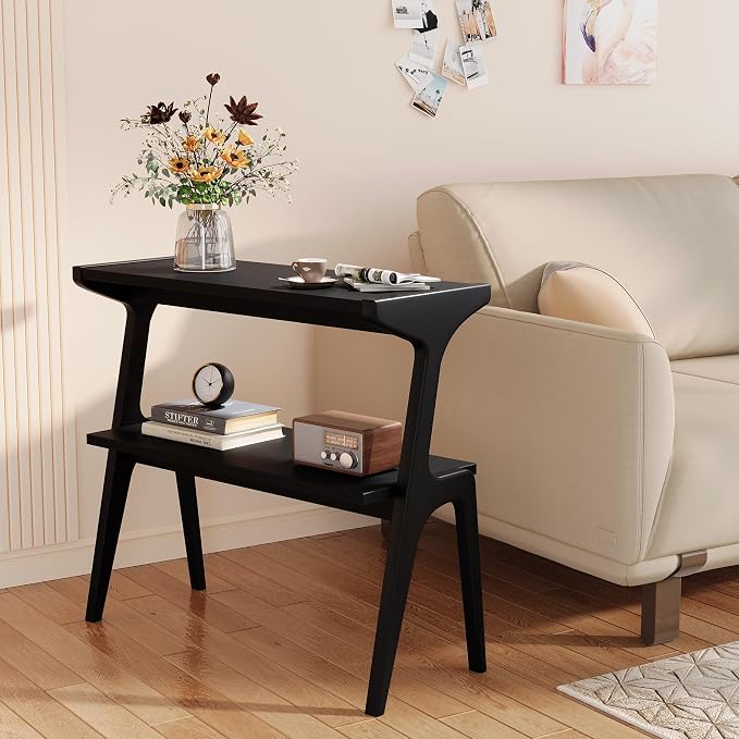 Solid Wood End Table, 2-Tier Side Table by TribewoodbyTribesigns