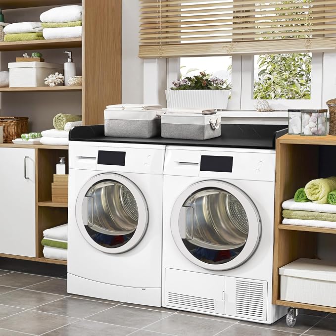 Washer Dryer Countertop with 2 Pack Storage Baskets, Wood Washer and Dryer - Image 7