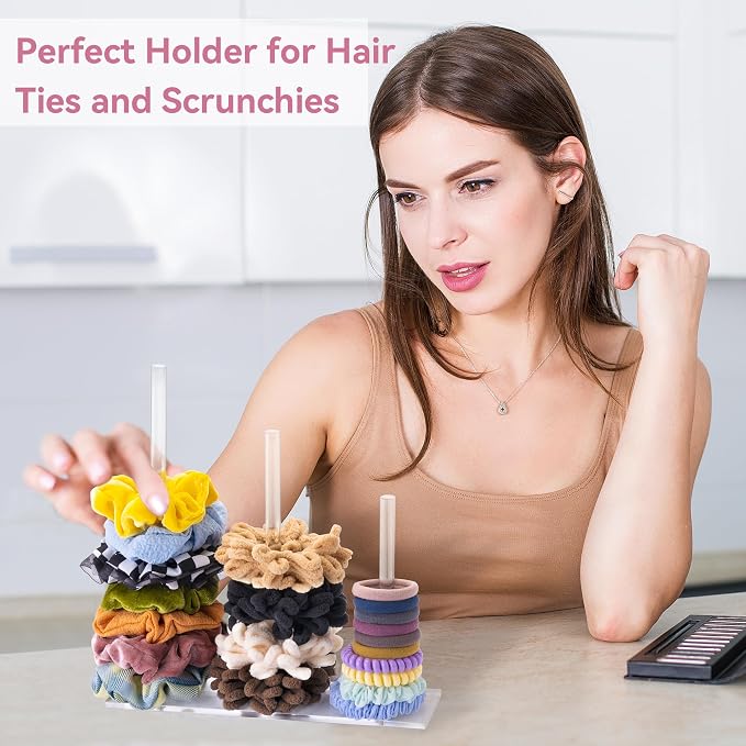 SMUK 3-Tiers Acrylic Scrunchie Holder Stand - Image 3