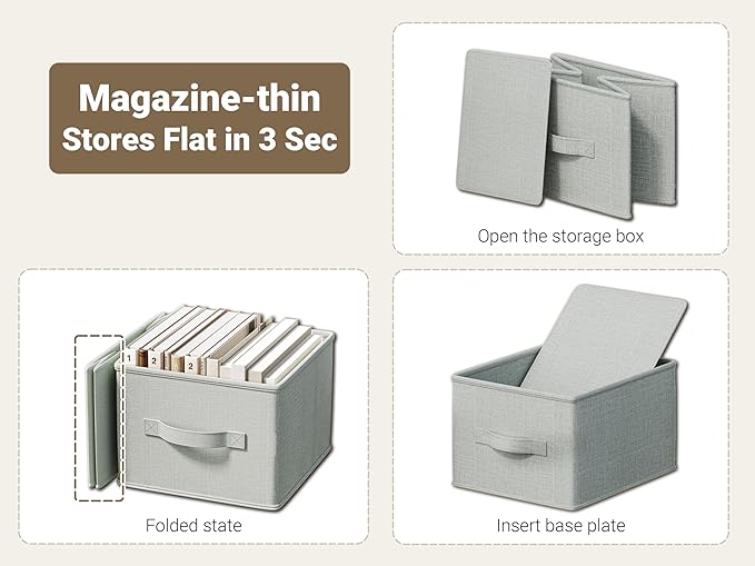 3 Pack Fabric Storage Bins for Shelves | 14.75x10.25x8.25 in Storage Baskets | - Image 6