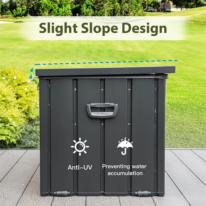KUIKUI 150 Gallon Deck Box Waterproof, 150 Gallon Outdoor Storage Box, Metal - Image 6