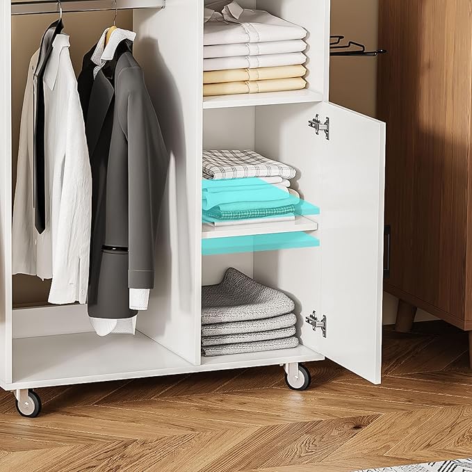 Rolling Ironing Board with Storage Cabinet, Ironing Table with Heat-Resistant - Image 4
