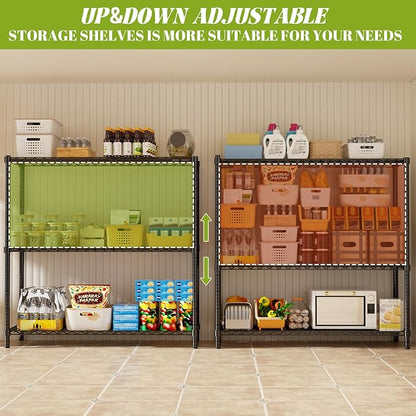 Storage Shelves, 3-Tier Adjustable Metal Industrial Utility Shelf Rack - Image 5
