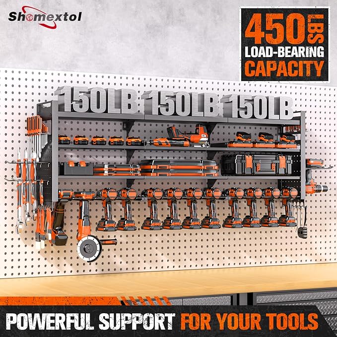 49.8" W Large Power Tool Organizer Wall Mount, Heavy Duty Tool Organizer - Image 6