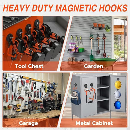 8 Pack Heavy Duty Storage Magnetic Utility Hooks Large Garage Strong Extra - Image 6