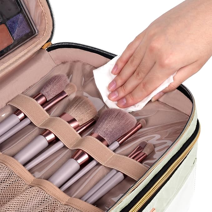 8.8L Double Layer Travel Makeup Bag Women, Large Cosmetic Case, Organizer - Image 7