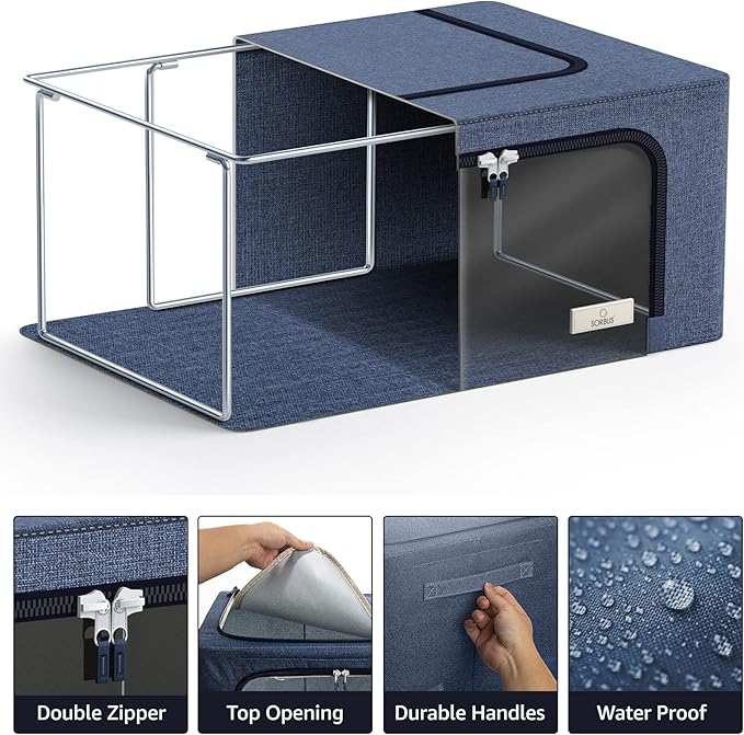 Sorbus Storage Bins with Metal Frame - Image 5