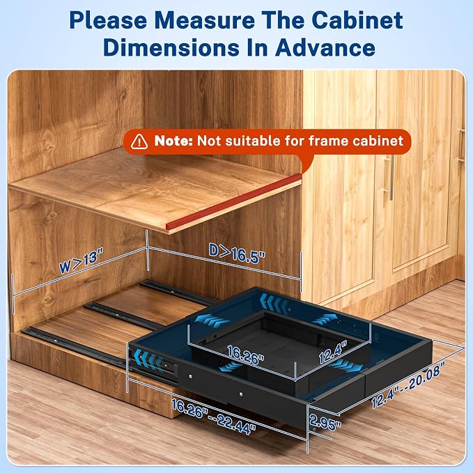 Pull Out Cabinet Organizer ExpandableW &D, Insputer Slide Out Drawers - Image 6