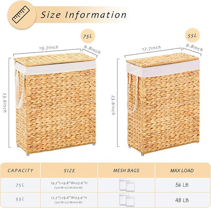 Handwoven Slim Laundry Hamper - Image 2