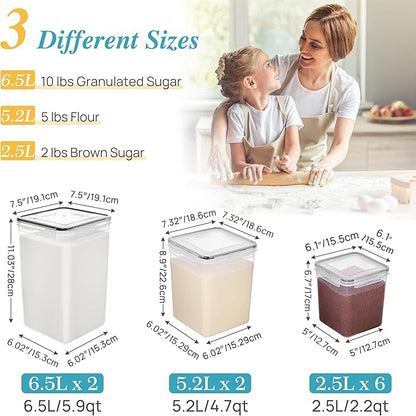 Vtopmart 10 PCS Flour and Sugar Storage Container, Large Airtight Food Canisters - Image 6