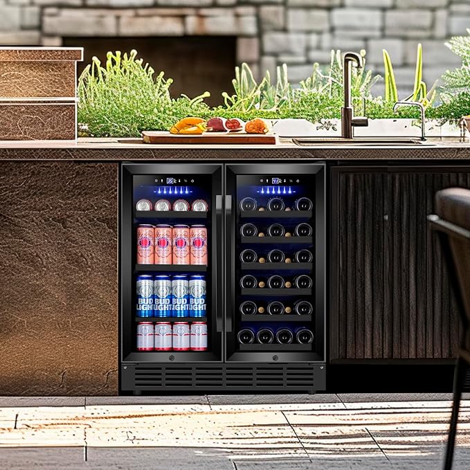 30 Inch Wine and Beverage Refrigerator, Upgrade Dual Zone Wine Cooler - Image 8