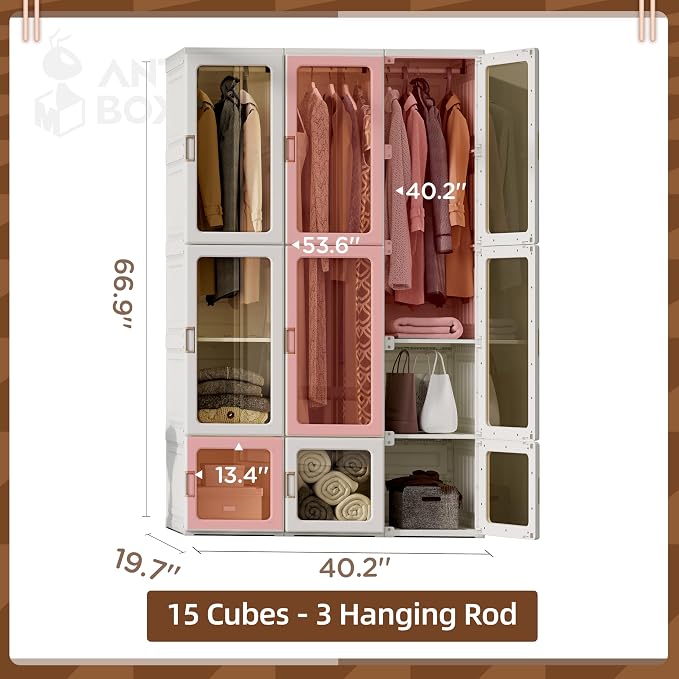 ANTBOX Portable Wardrobe Closet Storage Organizer - Image 3