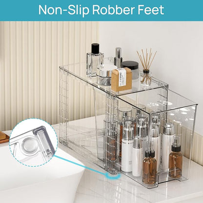 Vtopmart 2 Pack Clear Stackable Storage Drawers, 9.7" High Plastic Organizers - Image 8