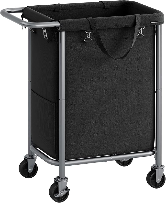 SONGMICS Laundry Basket with Wheels, Rolling Laundry Hamper, 23.8 Gallons by SONGMICSbySONGMICSHOME