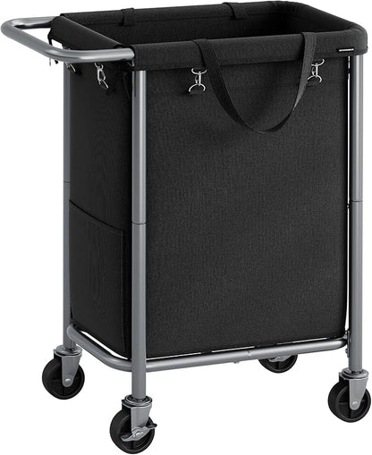 SONGMICS Laundry Basket with Wheels, Rolling Laundry Hamper, 23.8 Gallons by SONGMICSbySONGMICSHOME