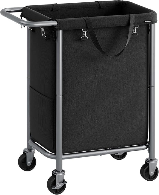 SONGMICS Laundry Basket with Wheels, Rolling Laundry Hamper, 23.8 Gallons by SONGMICSbySONGMICSHOME