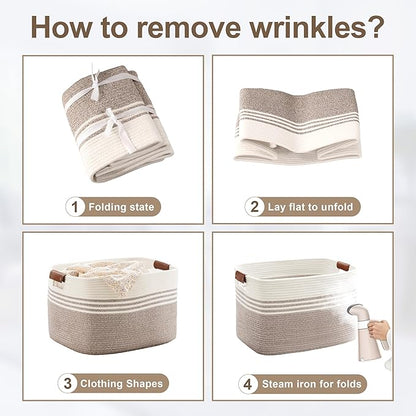 72L Large Laundry Basket with Leather Handles - Image 6