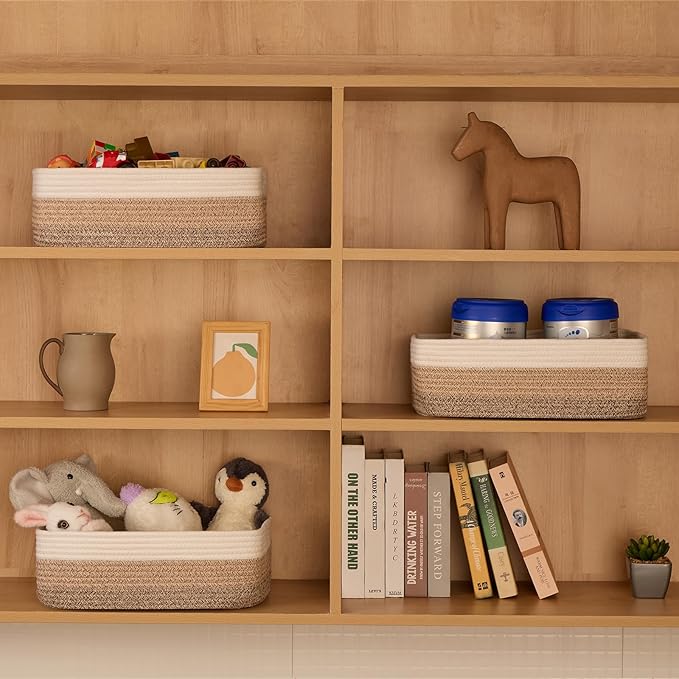Large Shallow Organizing Baskets 15x11x5.1 Inches - Image 3