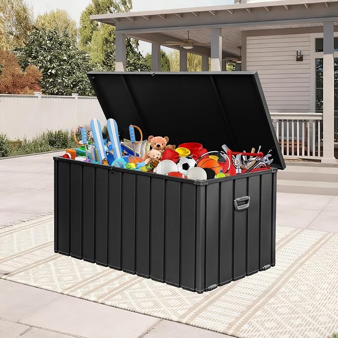 Domi 190 Gallon Deck Box, Metal Outdoor Storage Box by domioutdoorliving