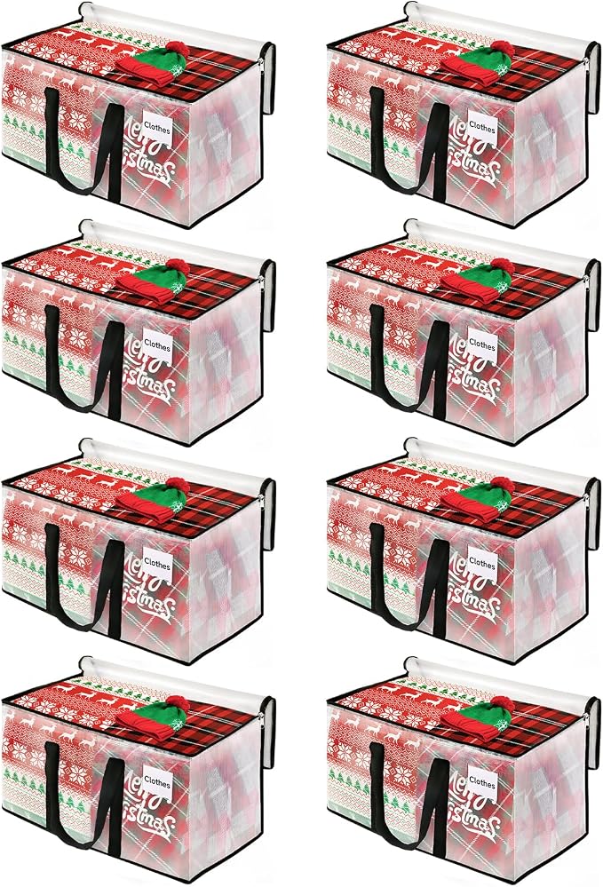 BlissTotes 8-Pack Heavy Duty Extra Large Clear Moving Bags by BlissTotes
