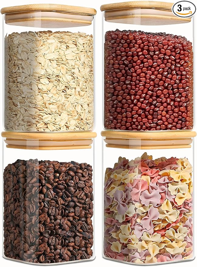 1.2 Qt Square Glass Storage Containers by VIEWELLD