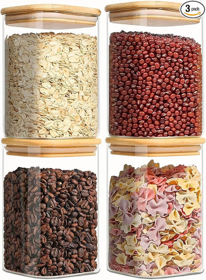 1.2 Qt Square Glass Storage Containers by VIEWELLD