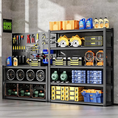 72" H Garage Shelving, 5-Tier Heavy Duty Shelving Unit, 3000LBS Adjustable - Image 6