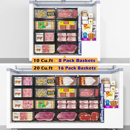 NADAMOO Freezer Organizer Bins, 4 Packs Large Expandable Stackable Chest - Image 7