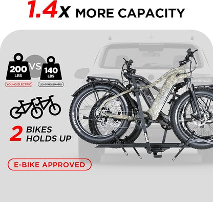 200LBS Foldable Aluminum 2-Ebike Carrier - Image 2
