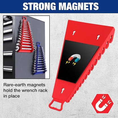 WORKPRO Magnetic Wrench Organizer, 15-Slot Gripper Reverse Wrench Holder - Image 3