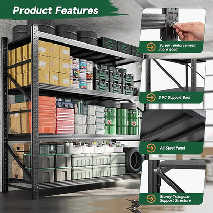 Letaya 6000LBS Storage Shelves Heavy Duty, 4 Tier Adjustable Utility Rack Shelf - Image 5