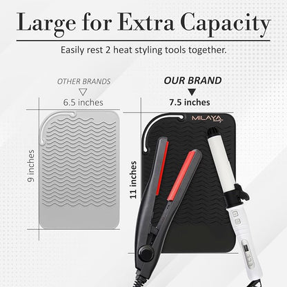 Vanity Accessories Heat Resistant Mat – Silicone Flat Iron & Curling Iron Holder - Image 3