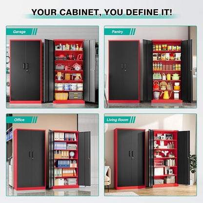 SISESOL Wide & Deep Metal Storage Cabinet - Image 4