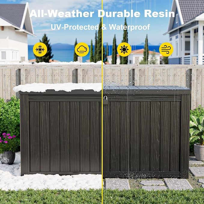 150 GallonOutdoor Storage Box, Resin Deck Boxes Waterproof, IndoorOutdoor Bin - Image 7