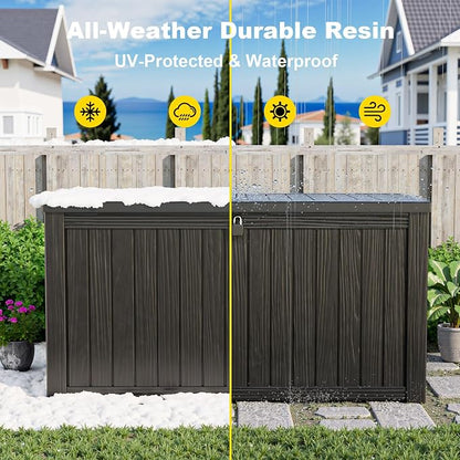 180 Gallon Outdoor Deck Box, Storage Lockable Waterproof Patio Furniture - Image 7