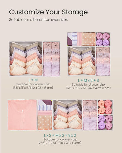 SONGMICS Drawer Organizer, Dresser Drawer Organizers, Foldable Fabric Storage - Image 5
