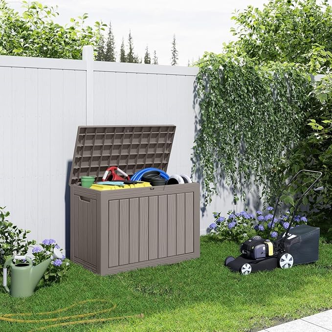 45 Gallon Deck Box, Resin Outdoor Storage Box - Image 4